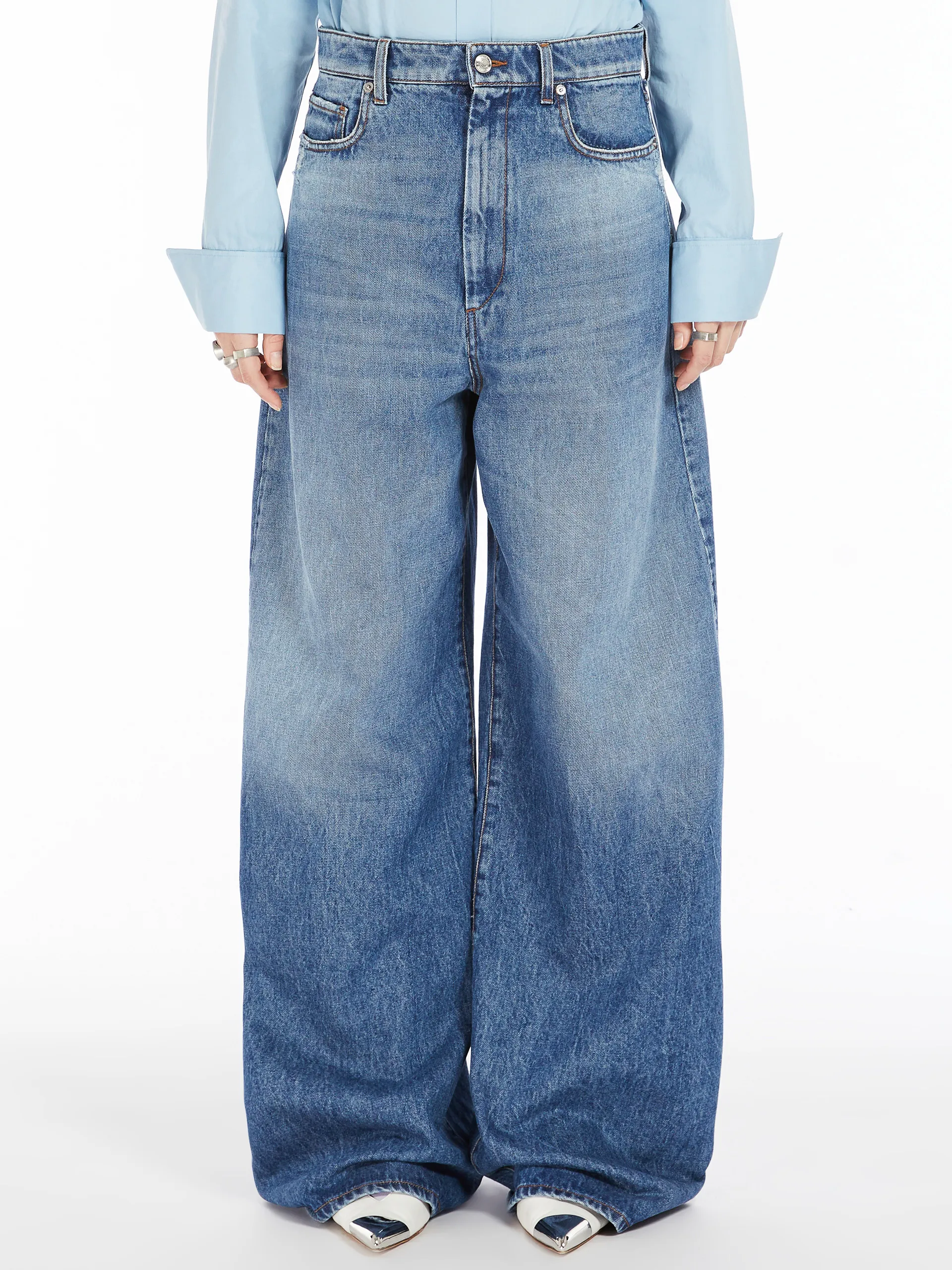 Pantalon 5 poches surdimensionné à taille basse